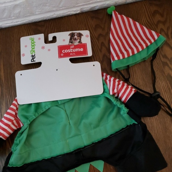 Santa's little helper Elf Costume for Dogs Petshoppe Size Medium/Large - Picture 3 of 4